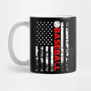 Baseball Lover American Flag Mug